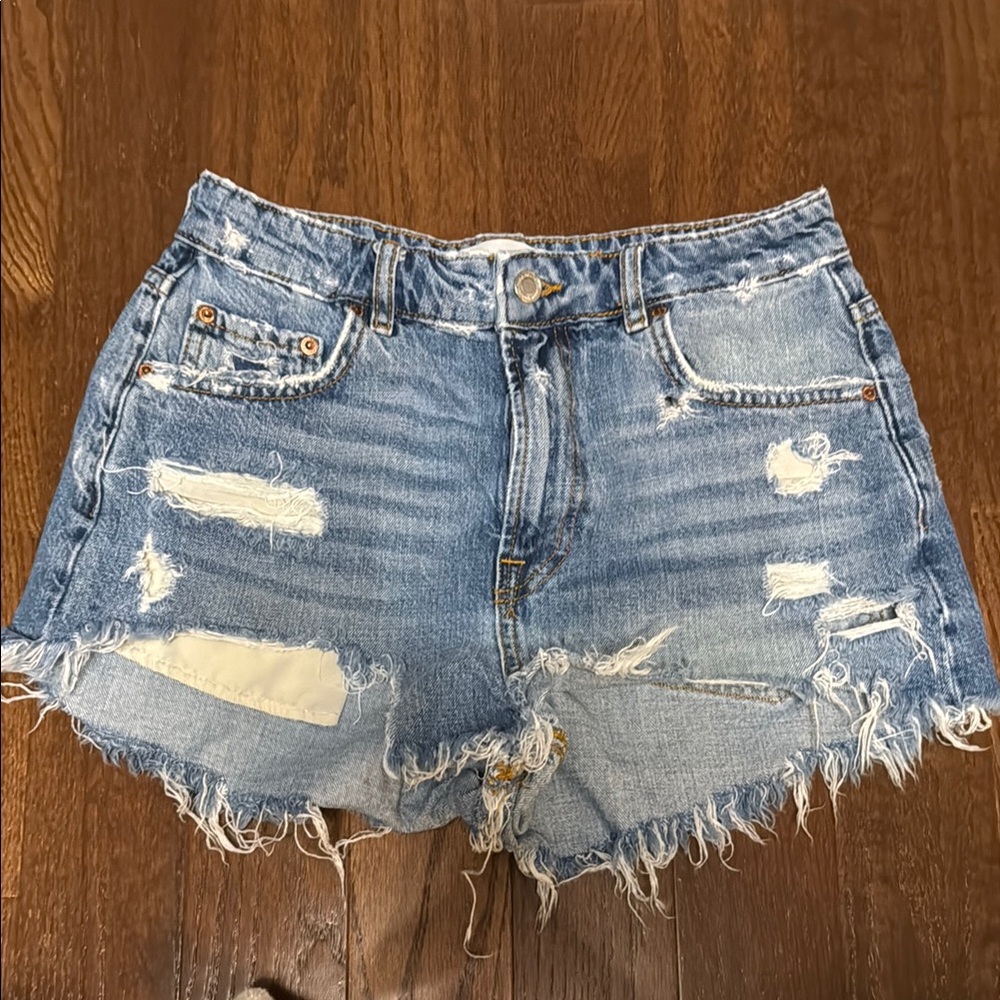 Distressed Denim Shorts